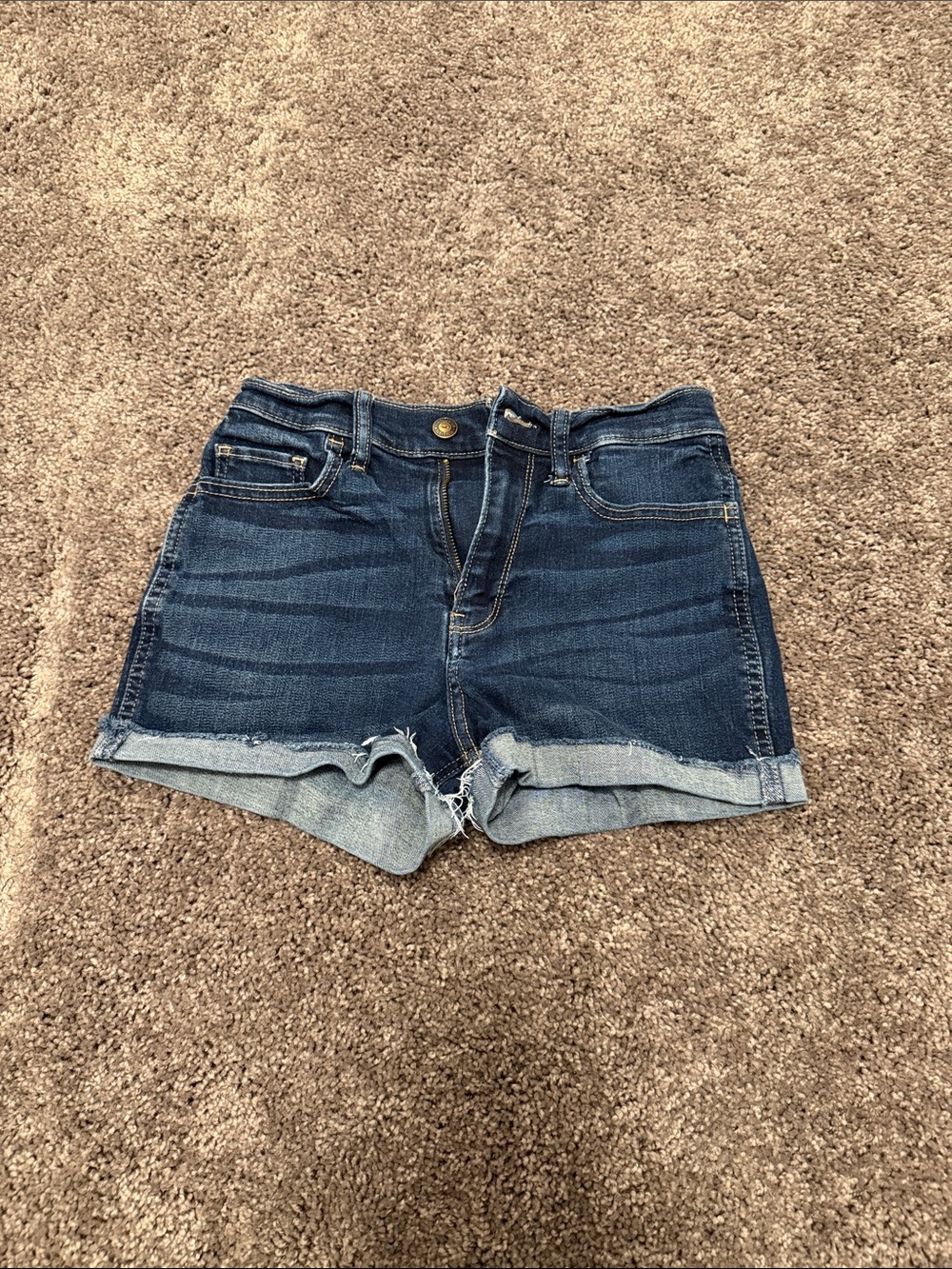 Hollister Dark Blue Rolled-Hem Denim Shorts